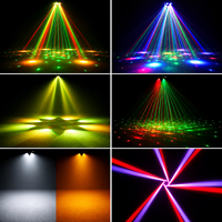 Luces de Escenario Móviles de 6 Brazos, 120W, Iluminación LED RGBW 4 en 1 con Efecto Estroboscópico y Ojo de Abeja, Luz DJ DMX512 Activada por Sonido