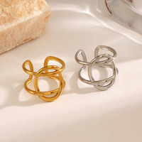 Cincin Oval Minimalis Terinspirasi Mode Eropa dan Amerika, Cincin Garis Gaya Hip-Hop Niche, Grosir