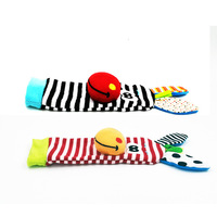 Hot Infant Nouveau-né Toddler 1 Paire Bébé Doux Hochets Poignet Handbell Foot Finders Chaussettes Chaussures