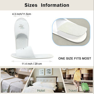 Chaussons d'hôtel jetables personnalisés à bout ouvert en coton éponge avec logo brodé pour SPA <span class=keywords><strong>Airbnb</strong></span> - Product Image 6