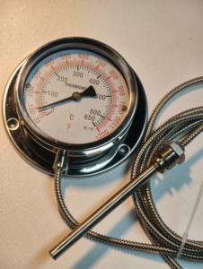 Thermomètre à cadran <span class=keywords><strong>isolé</strong></span> en acier inoxydable de haute qualité 0-650°C, pour usage industriel, eau, huile, pression métallique, capillaire 3m - Product Image 1