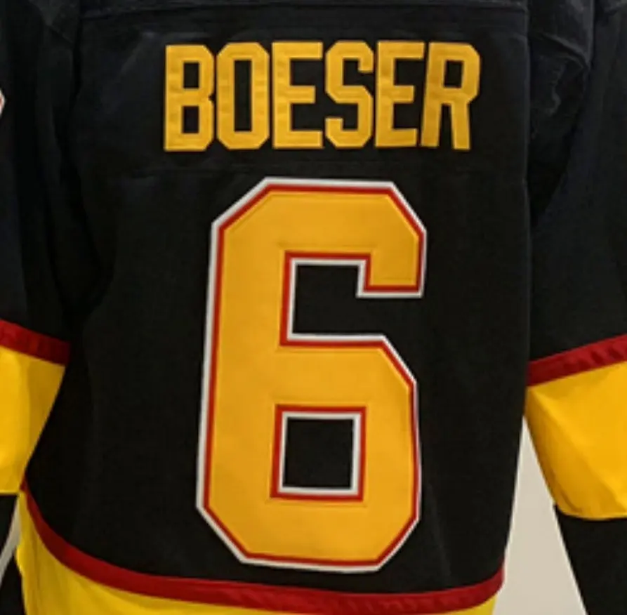 Vancouver Brock Boeser Preto Melhor Qualidade Costurado Hóquei Jersey Nacional