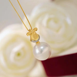 Colgante de Plata S925 con Cuentas Redondas de 8-13 mm, Accesorio Simple para Collar de Jade DIY con Base Vacía 31040, Colgantes y Dijes de Perlas - Product Image 2