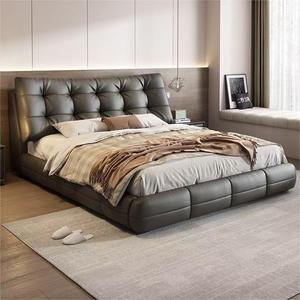 Modern Leather <b>Bed</b> Double Size With <b>Soft</b> Headboard And Storage Drawer Wedding <b>Bed</b> - Product Image 4