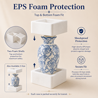 Vase en céramique d'art en porcelaine bleue et blanche, style simplicité moderne, accessoires de décoration pour la maison, le salon et le bureau, vases à fleurs