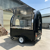Remorque alimentaire grande taille en fibre de verre (FRP) et aluminium, chariot alimentaire électrique pour bubble tea, camion de restauration pour pizzas, camion de restauration motorisé pour snacks coréens et glaces