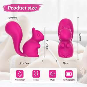 Schattige <span class=keywords><strong>Mini</strong></span> Eekhoorn Vorm Clitoral G-Spot <span class=keywords><strong>Massager</strong></span> Vibrator Met 10 Vibratie Siliconen Krachtige Motor Vibrator Seksspeeltjes Voor Vrouwen - Product Image 6