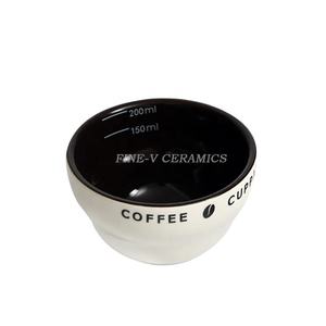 Logo Kustom SCAA Profesional Cangkir Kopi Porselen Berbentuk Q Mangkuk Ukur Kopi Keramik Espresso 200Ml - Product Image 4