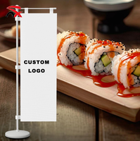 Drapeau de table miniature personnalisé avec logo, bannière de bureau, base en plastique, bannière d'affichage pour restaurant, bar, boutique avec impression de logo