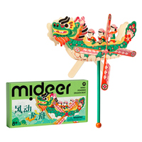 Kit d'artisanat du festival du bateau-dragon Mideer MD1503 - Bateau-dragon à propulsion éolienne, artisanat éducatif