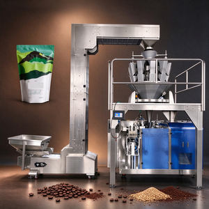 Machine d'emballage automatique de sachets préformés avec système de pesage électronique pour grains de café, amandes, noix de cajou, raisins secs et graines - Product Image 1