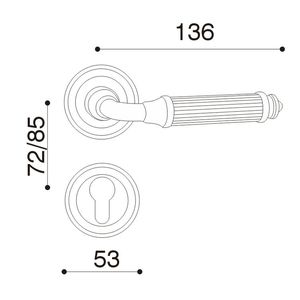Maniglia <span class=keywords><strong>e</strong></span> Serratura per Porta in Legno Stile Antico in Ottone, Set di Leve Silenziose per Porte Divise - Product Image 4