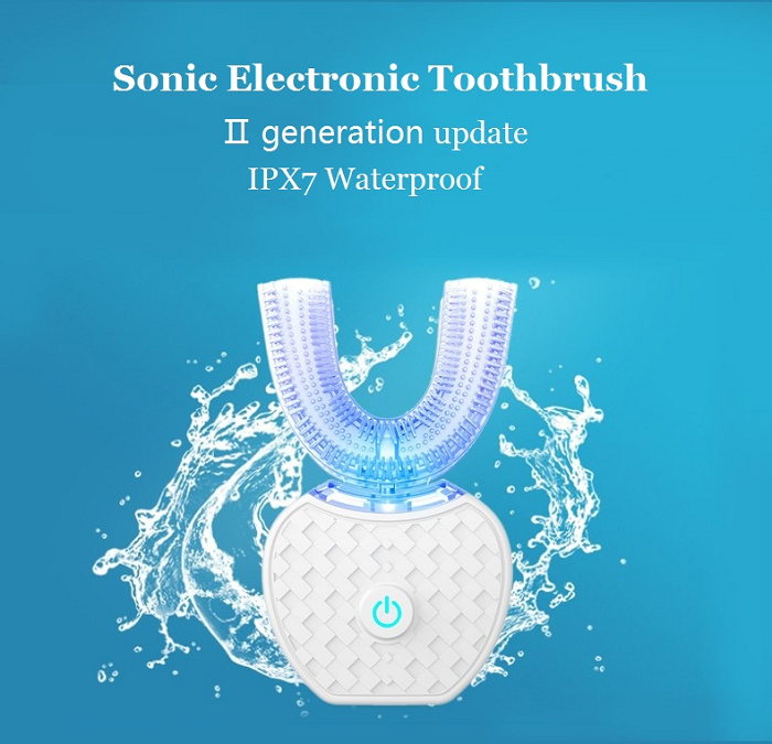 Amazon Hot Sale 360 Degree Automatic Silicone Toothbrush Rechargeable Sonic Electric Toothbrush