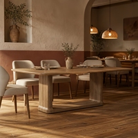 Meubles de restaurant en bois massif de style américain simple et moderne, design de table pour villa, hôtel, grand appartement, personnalisable