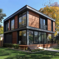 Casa Prefabricada Moderna de Dos Pisos, Villa de Acero Ligero de Lujo, Casa Modular de Acero LGS de 2 Dormitorios con Baño