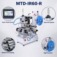 Petite machine d'étiquetage semi-automatique pour pots de beurre de coco, emballage en caisse de bois, moteur 220V électrique