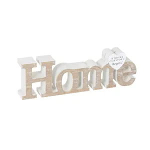 Jinn Home HOME White Painted Table Signs Wooden Letter Blocks Custom Wood Crafts Wooden Boxes Wall Signs