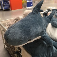 Coussin de requin bleu, grand Animal en peluche, taille humaine, géant, câlin, jouet d'océan, doux, personnalisable, 50 unités
