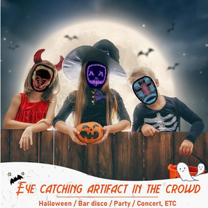 Masque intelligent lumineux LED RGB pour enfants, contrôle gestuel par application, fonction de changement de visage pour photos et texte personnalisés, cadeau cool pour <span class=keywords><strong>cosplay</strong></span> - Product Image 3