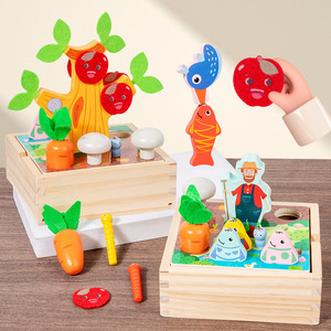 Juego <span class=keywords><strong>de</strong></span> Cosecha <span class=keywords><strong>de</strong></span> Zanahorias <span class=keywords><strong>de</strong></span> Madera CPC CE, Multifuncional, para Atrapar Gusanos, Recolectar Frutas, Pescar, Juguete Montessori para Niños - Product Image 1