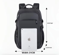 Sac à dos pour homme tendance personnalisé, multifonctionnel, imperméable, sac pour ordinateur portable, sac à dos d'affaires pour ordinateur portable 15 pouces avec USB