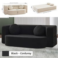 Canapé-lit modulaire multifonction en velours côtelé, mousse haute densité compressée, idéal pour appartement et chambre à coucher - Vente en gros
