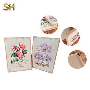 <span class=keywords><strong>Shabby</strong></span> שיק רוז agapanthus עץ קיר תפאורה מלבני decoupage אמנות בסגנון דקו קיר דסל במצוקה קצוות מטבח חתונה - Product Image 1