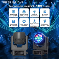 7 pièces de projecteurs de scène LED RGBW 40W 8-58 °   Projecteur mobile Zoom DMX512 Bee Eye pour spectacle disco en direct
