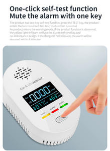 Detector <span class=keywords><strong>de</strong></span> gas CO 3 en 1 para uso doméstico Medidor <span class=keywords><strong>de</strong></span> monóxido <span class=keywords><strong>de</strong></span> <span class=keywords><strong>carbono</strong></span> con alarma <span class=keywords><strong>de</strong></span> sensor <span class=keywords><strong>de</strong></span> temperatura y humedad - Product Image 6