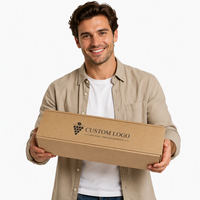 Boîtes d'emballage portables de différentes tailles en carton ondulé Kraft pour le transport de vin et de bouteilles d'eau