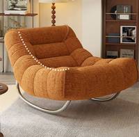 Fauteuil inclinable de salon en cuir véritable, style minimaliste nordique italien, haut de gamme, pour chambre à coucher, meubles de maison avec éléments en bois.