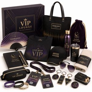 Marchandises de festival VIP Lounge, boîte cadeau personnalisée avec logo d'entreprise, cadeaux de concert, souvenirs, articles promotionnels - Product Image 1