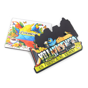 Autocollant de réfrigérateur personnalisé avec photo, <span class=keywords><strong>volcan</strong></span> de l'île de la Réunion, aimant de réfrigérateur souvenir, feuille d'argent, aimant de réfrigérateur 3D - Product Image 3