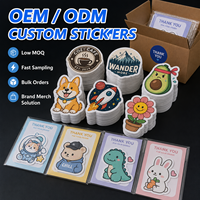 Autocollants en vinyle découpés sur mesure, imperméables, motifs Kawaii, avec carte arrière et emballage en sac OPP, pour cadeaux d'enfants, scrapbooking, fêtes, OEM ODM