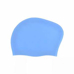 Gorro de natación de pelo largo de silicona para adultos, antideslizante, de alta elasticidad, protección para los oídos, impermeable, gorro de natación de Color sólido al por mayor - Product Image 5