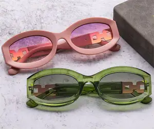 Новые модные роскошные солнцезащитные очки UNOC 2023 неправильной формы с цепочкой солнцезащитные очки в стиле хип-хоп для женщин и мужчин