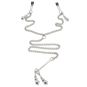Cadena corporal de aleación de zinc plateada con colgante de bola y pinzas para pezones, para uso erótico en adultos, accesorio de moda para discoteca. - Product Image 3