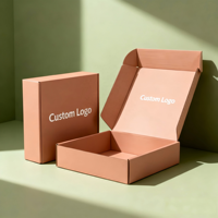 Boîte d'expédition en carton ondulé portable avec logo personnalisé et gaufrage, emballage cadeau de luxe écologique pour vêtements et artisanat