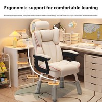 Chaise de bureau ergonomique avec fonction de levage, dossier confortable, structure métallique, design luxueux, accoudoirs fixes, pour étudiant