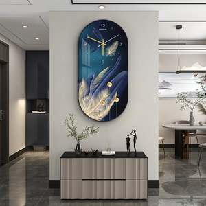Orologio <span class=keywords><strong>da</strong></span> <span class=keywords><strong>Parete</strong></span> Artistico di Lusso Moderno in Cristallo e Porcellana Dipinta, Decorazione per Sala e Ristorante - Product Image 3