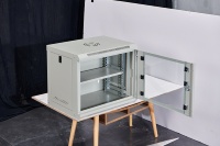 Kabinet Jaringan Dinding VBS 6U 19 Inch Flat Pack KD, Enclosure IT Kecil dengan Pintu Kaca untuk Keamanan Rumah, Kantor, dan Hub Data