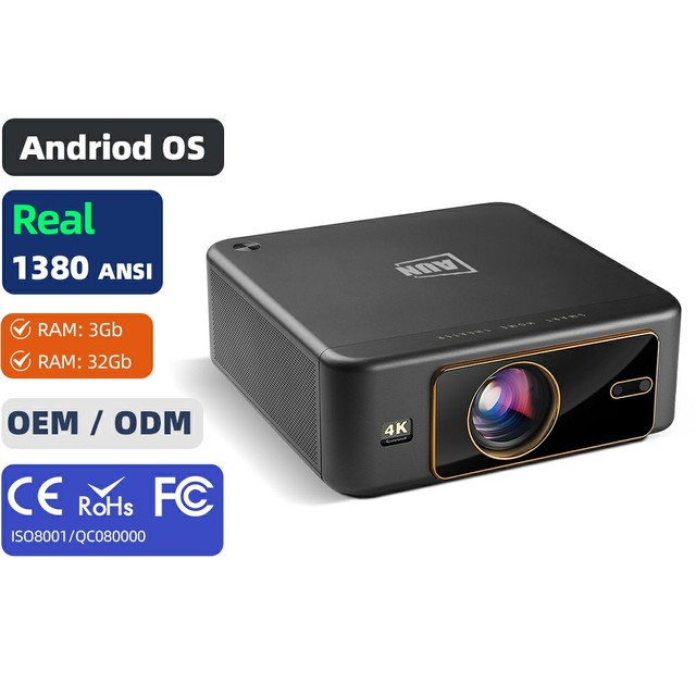 Portable LCD Android Google 1080p 4K Home Theater Cinema Smart TV Projector Game DLP Mobile Phone RGB WIFI 3D U002