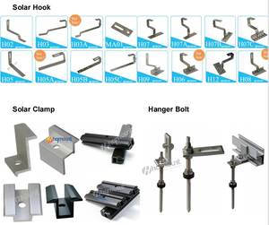 Soporte PV ajustable Gancho de montaje para techo de teja Sistema estándar <span class=keywords><strong>Schletter</strong></span> Gancho solar de acero inoxidable para techos inclinados - Product Image 2