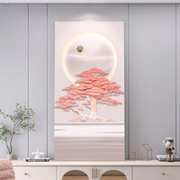 Tableau décoratif mural 3D gravé, style minimaliste moderne, thème paysage de luxe léger, pour salle à manger et entrée, motif 'Rising Day Day'