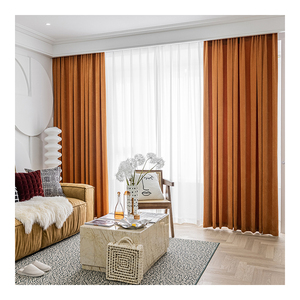Innermor <span class=keywords><strong>Orange</strong></span> Luxe Style Européen Américain Personnalisable Toutes Saisons Haute Ombrage Blackout Chenille Solide Rideaux pour Hôtel - Product Image 1