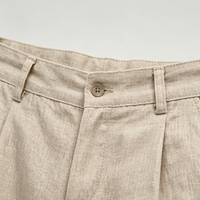 Pantalon de costume homme en lin haut de gamme, teint, léger, entièrement doublé, de luxe, coupe droite, décontracté, respirant
