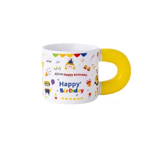 Taza de Cerámica con Diseño de <span class=keywords><strong>Cumpleaños</strong></span> para Niños, Taza Infantil de Dibujos Animados, Regalo Personalizable para Jardín de Niños y Festividades - Product Image 4