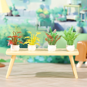 Miniature Dollhouse Potted Plants 1:12 Scale Resin Craft Greenery Decor For Sand <b>Table</b> Model DIY - Product Image 1