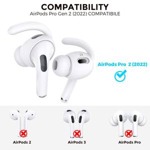 AHASTYLE 1 paire de crochets d'oreille pour <span class=keywords><strong>AirPods</strong></span> <span class=keywords><strong>Pro</strong></span> <span class=keywords><strong>2</strong></span> Bluetooth écouteurs anti-perte anti-dérapant crochets d'oreille embouts d'oreille en silicone - Product Image 5