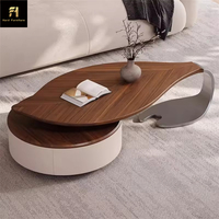 Table basse moderne en bois de designer haut de gamme, table à thé et à café de luxe pour grands appartements et villas, mobilier contemporain pour la maison